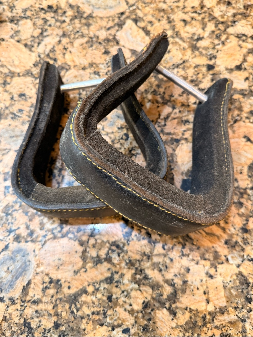 Western equestrian Leather Stirrup Covers w/ inside suede & Stitching